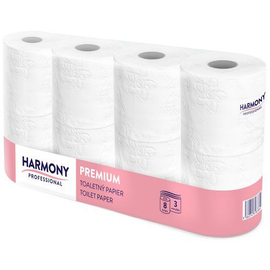 Harmony toalettpapír kistekercses (3r., hófehér, 250lap/tek, 8tek/csg, 7csg/#) - 1801
