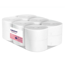 Harmony toalettpapír mini Jumbo 19cm-es, 2r., fehér, 120m/tek, 12tek/#