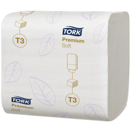 Tork toalettpapír T3, hajtogatott Premium soft, 2r., fehér, 252lap/csg, 30csg/#