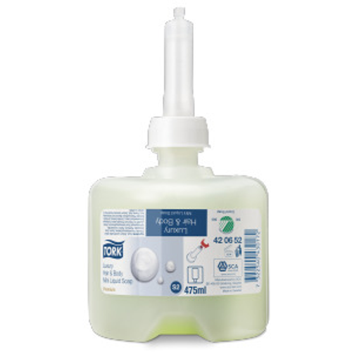 Tork folyékony szappan S2 Premium pipere mini luxus, 0,475ml/db, 8db/# - 420652