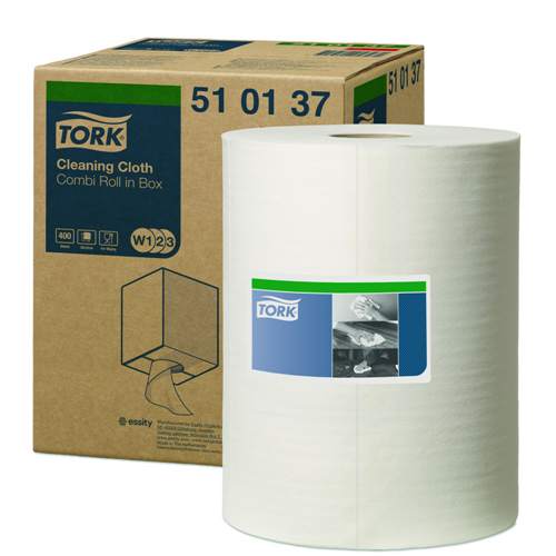 Tork ipari tisztítókendő  W1/W2/W3 Premium dobozos, 1r., fehér, 152m/tek