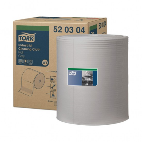 Tork ipari tisztítókendő  W1 dobozos, 1r., szürke, 361m/950lap - 520304