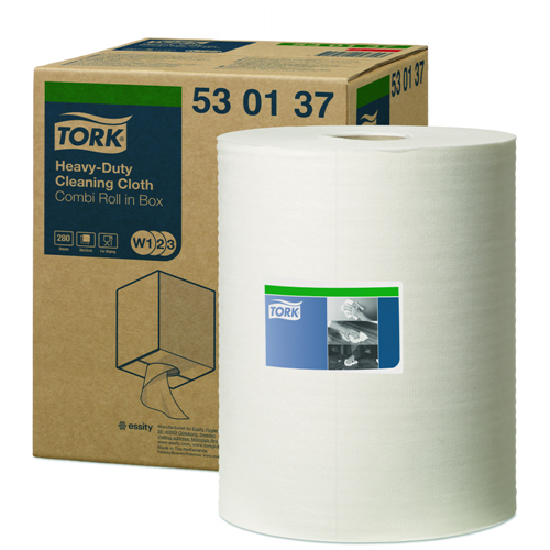 Tork ipari papír W1/W2/W3 Multipurpose Cloth 530 Uniroll, dobozos Kombi tekercses, fehér, 1r., 106m/tek