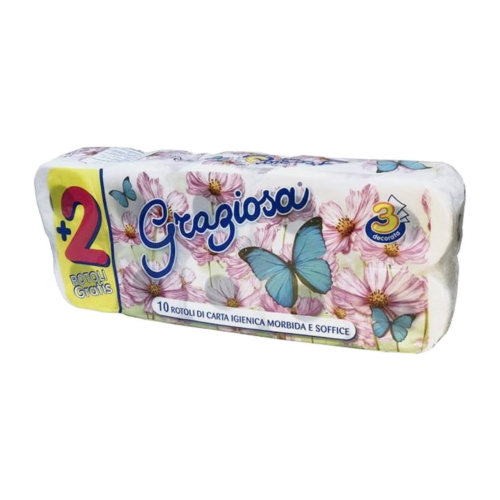 TG Graziosa toalettpapír kistekercses 3r., hófehér, 140lap/tek, 10tek/csg, 8csg/#, 26#/raklap